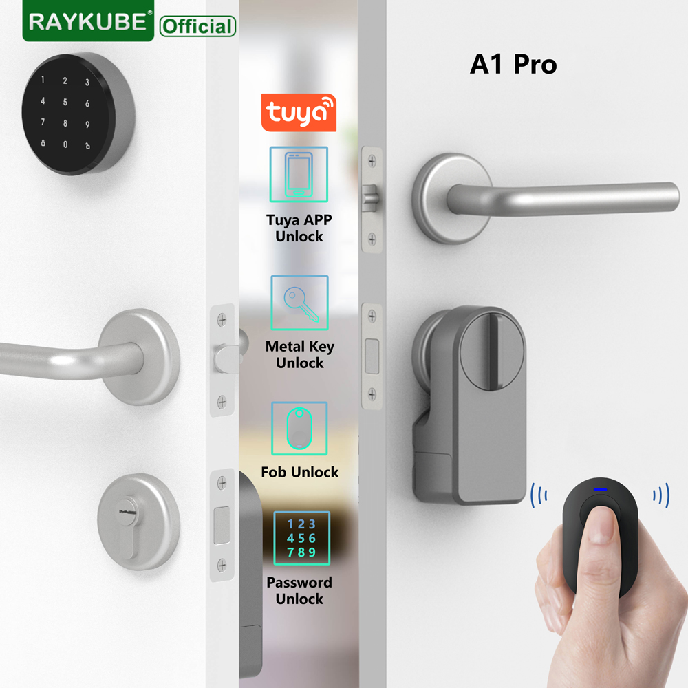 Smart Home Ezviz - RAYKUBE A1 Pro Tuya BEL สมาร์ทประตูล็อคอิเล็กทรอนิกส์ชุด
