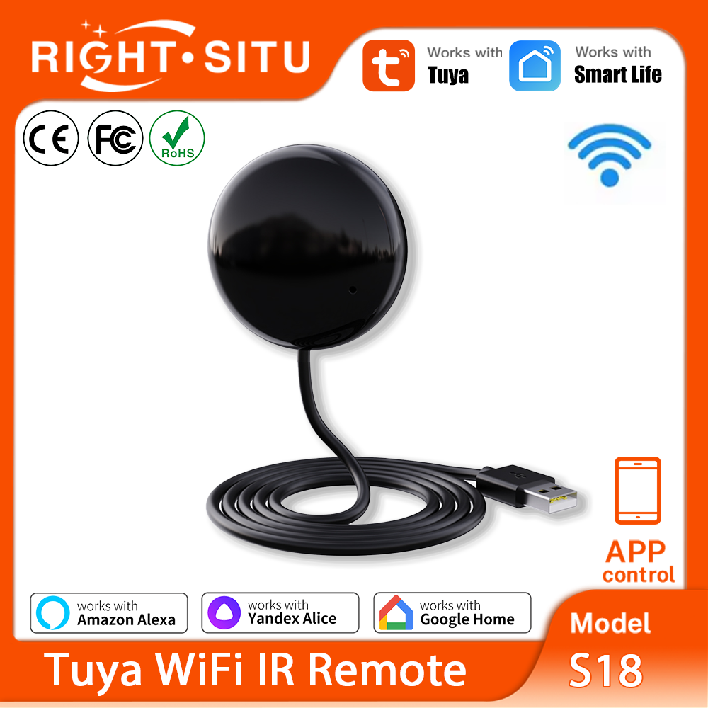 Smart Home Yale - รีโมทคอนโทรลอินฟราเรด Tuya WiFi สำหรับระบบอัตโนมัติในบ้านอัจฉริยะ ควบคุมอุปกรณ์อินฟราเรดทั่วไป ทำงานร่วมกับ