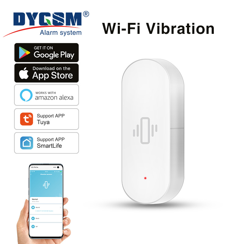 Smart Home Yale - เซ็นเซอร์ตรวจจับการสั่นสะเทือน Tuya WiFi, การตรวจจับที่แม่นยำ, การแจ้งเตือนอัจฉริยะ, ชีวิตที่ปลอดภัยจากมุมมองความปลอดภัย,