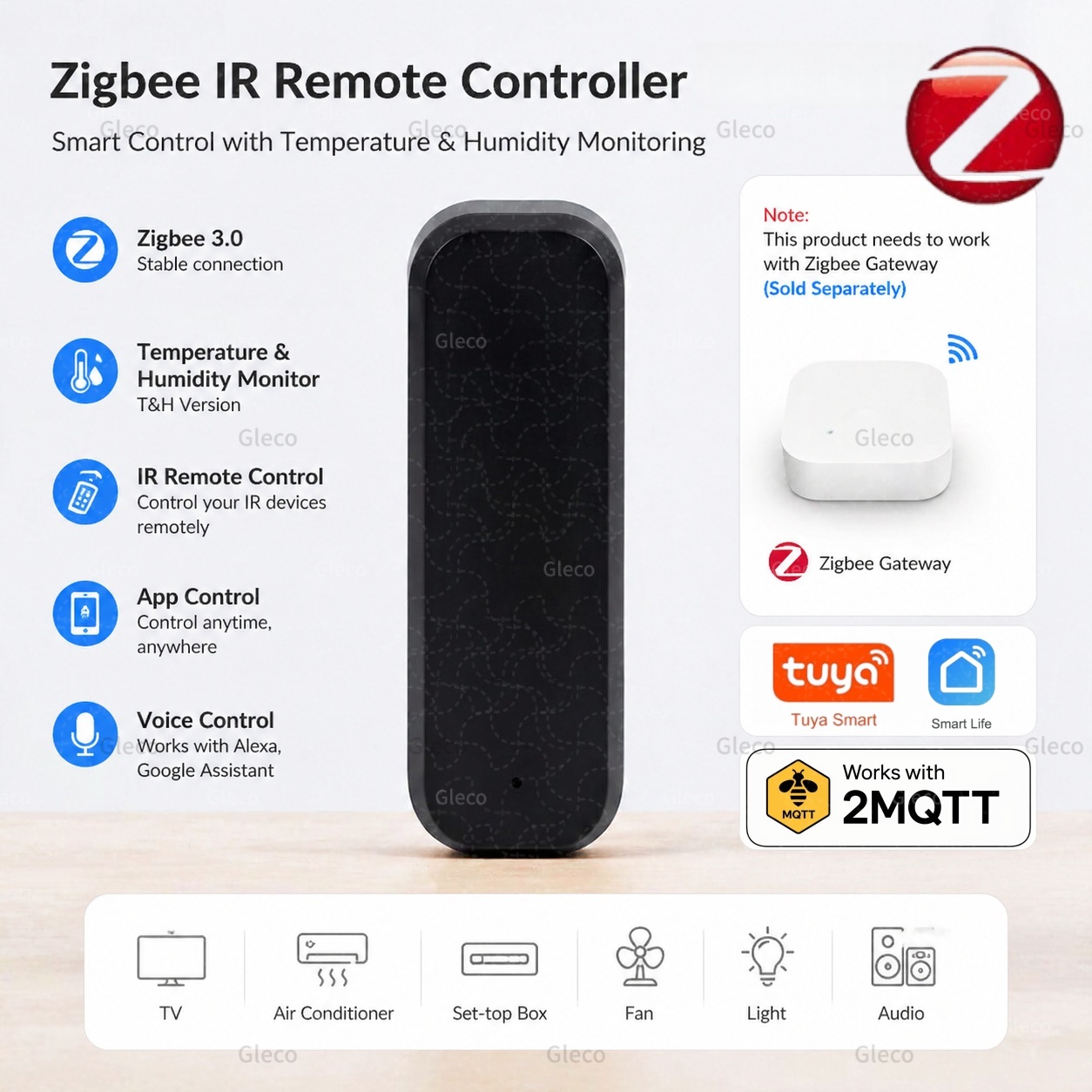 Universal Remote Smart Home - ซิกบีสมาร์ท IR รีโมทคอนโทรลอินฟราเรดยูนิเวอร์แซลสมาร์ทโฮมรีโมทบลาสเตอร์ทำงานร่วมกับกูเกิล ผู้ช่วย อเล็กซา สมาร์ทไลฟ์