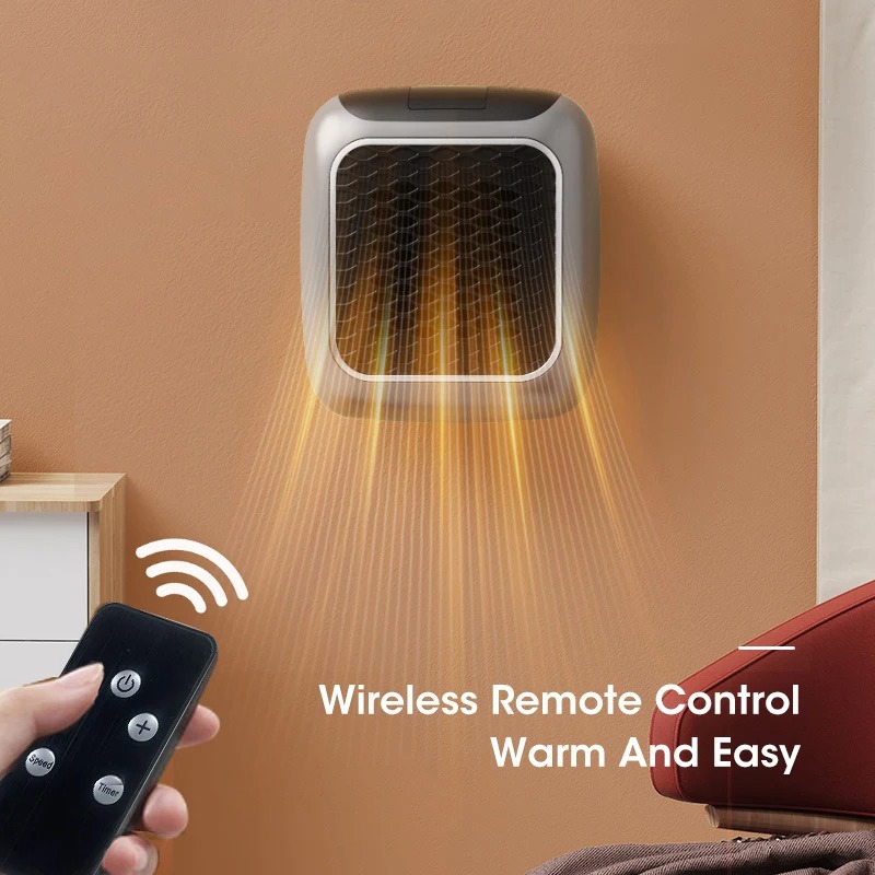 Smart Bathroom Fan - เครื่องทำความร้อนเซรามิก PTC แบบติดผนังตั้งโต๊ะแบบพกพาพร้อมรีโมทคอนโทรลสำหรับห้องน้ำโฮมออฟฟิศพัดลมทำความร้อนอย่างรวดเร็ว