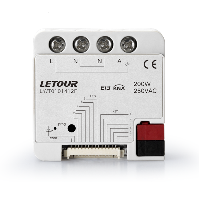 Smart Home Knx System - โมดูลสวิตช์ไฟอัจฉริยะแบบฝัง 1 ช่อง 200 วัตต์ พร้อมระบบหรี่ไฟ