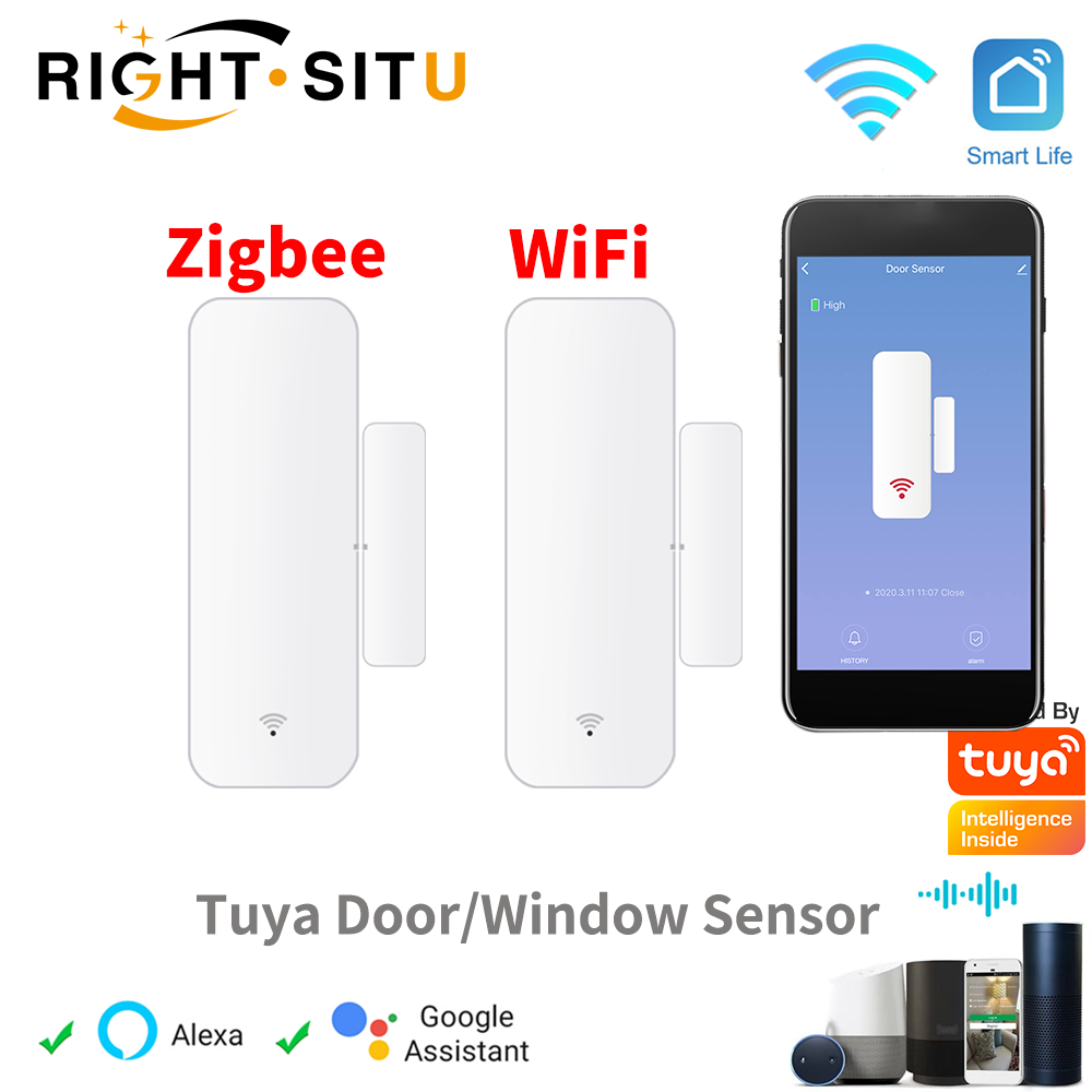 Smart Home Remote - ทูยา ไวไฟ ซิกบีเซ็นเซอร์ประตูหน้าต่าง เซ็นเซอร์ตรวจจับการสัมผัส สำหรับแอพสมาร์ทโฮม รีโมทคอนโทรล