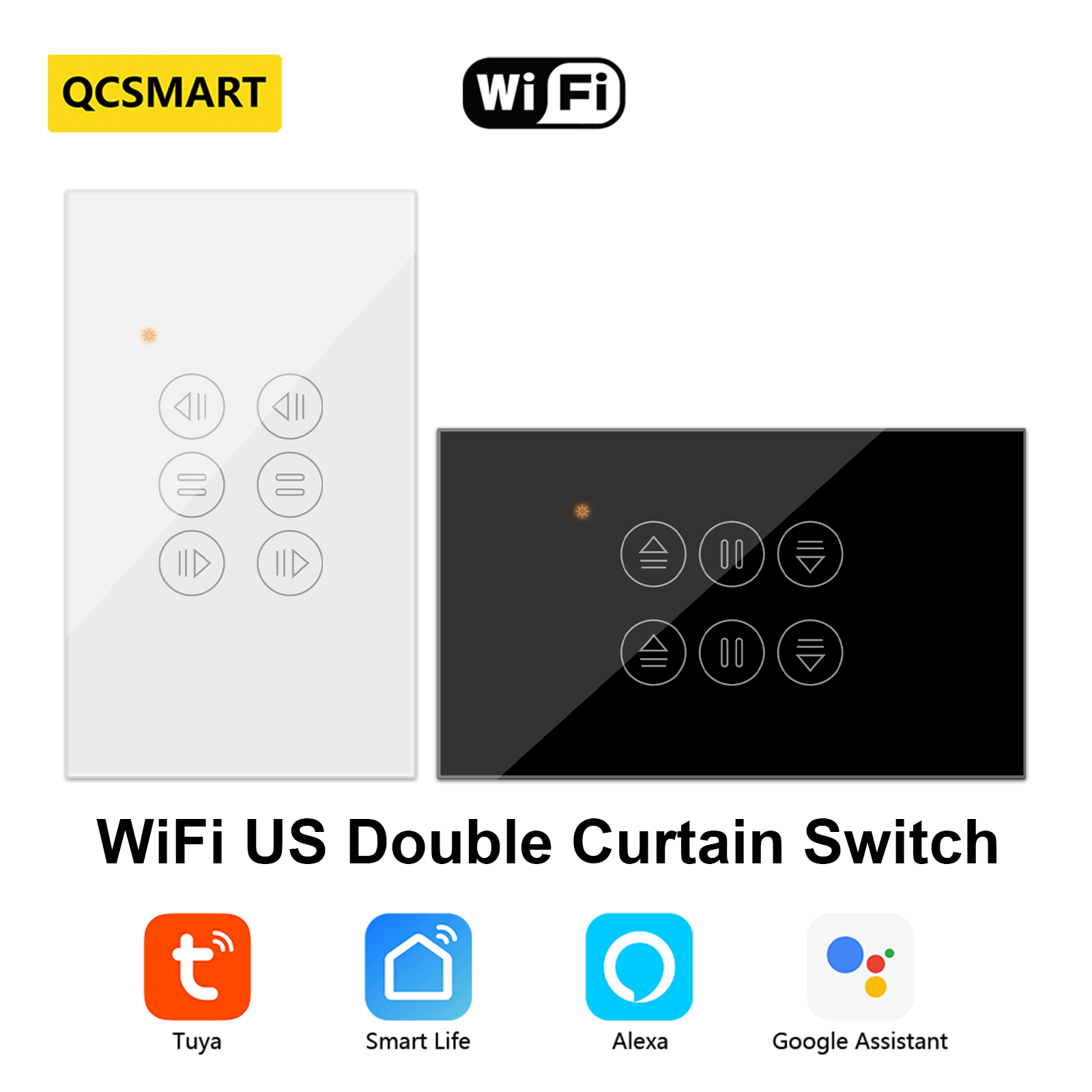 Universal Remote Smart Home - QCSMART WiFi ผ้าม่านคู่ US Switch Tuya