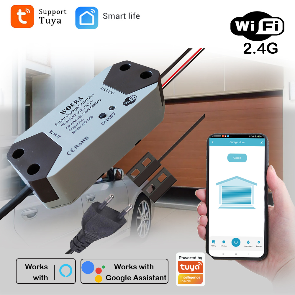 Smart Home Yale - ตัวควบคุมที่เปิดประตูโรงรถอัจฉริยะ, ปลั๊ก EU, ทํางานร่วมกับ Alexa, Echo,