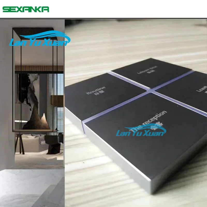 Smart Home Knx System - สวิตช์หรี่ไฟแบบสัมผัสติดผนัง 4 ช่อง รุ่นอลูมิเนียม สำหรับระบบบ้านอัจฉริยะ SEXANKA