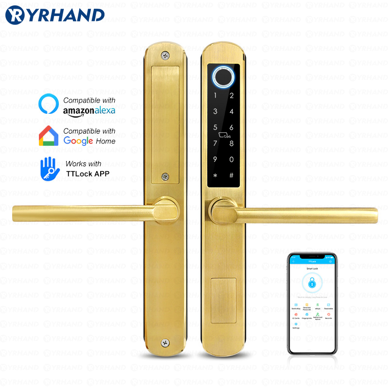 Smart Home Ezviz - สแตนเลสทอง IP66กระจกบานเลื่อนล็อคแอปพลิเคชั่น TT LOCK กับ Google