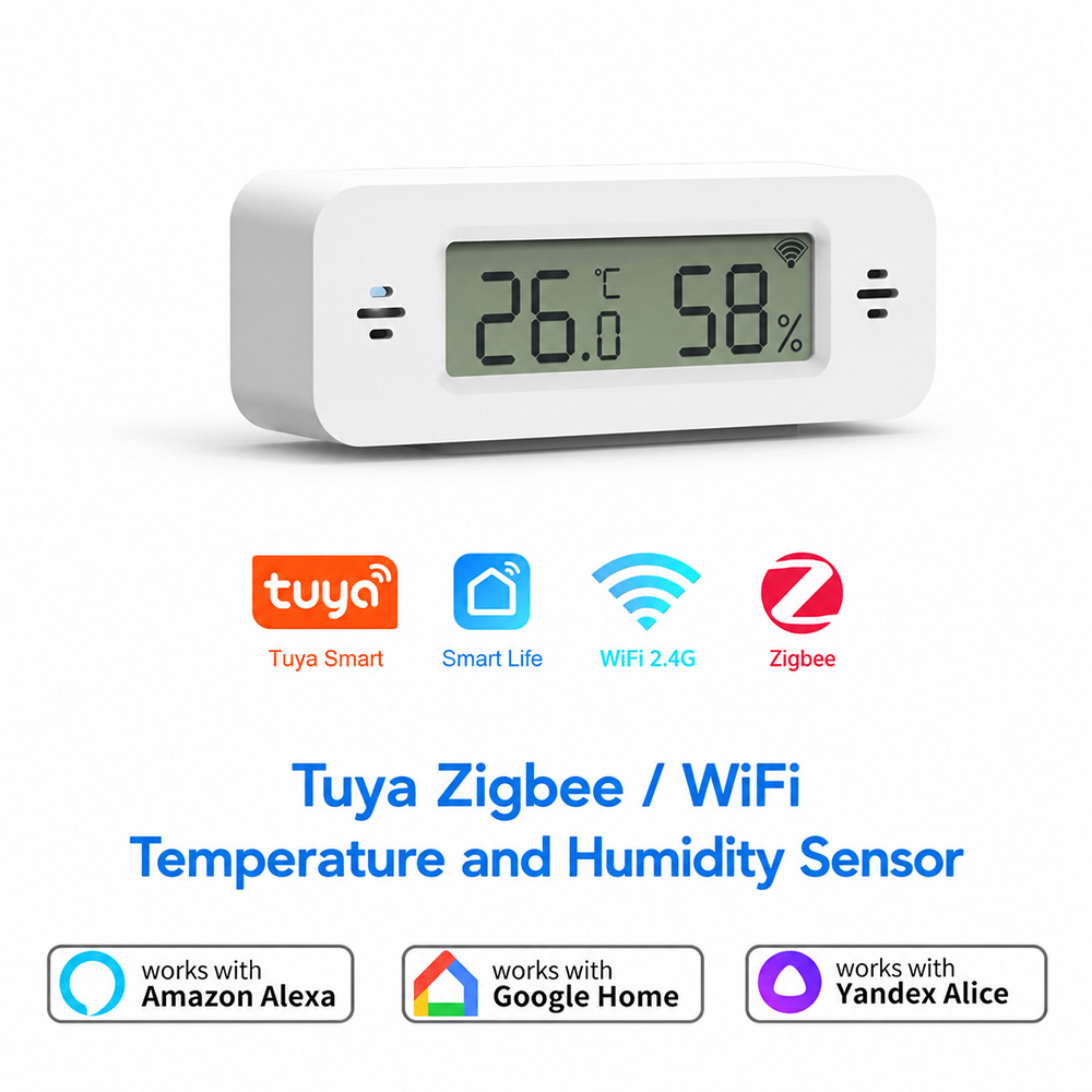Smart Home Simple - ทูยา ซิกบี ไวไฟ มินิ เซ็นเซอร์วัดอุณหภูมิและความชื้น เทอร์โมมิเตอร์ไฮโกรมิเตอร์อัจฉริยะสำหรับบ้าน