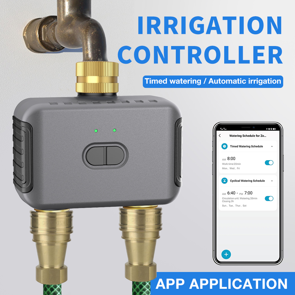 Smart Home Remote - Tuya 2 โซนรดน้ําจับเวลาสวนชลประทานอัตโนมัติ Controller ระบบรดน้ําหยด Sprinkler