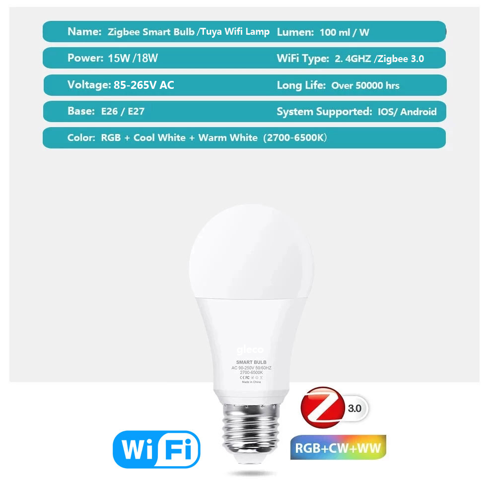 18W 15W Zigbee 3.0 หลอดไฟ LED  - Smart Home Yellow บทวิจารณ์และราคา