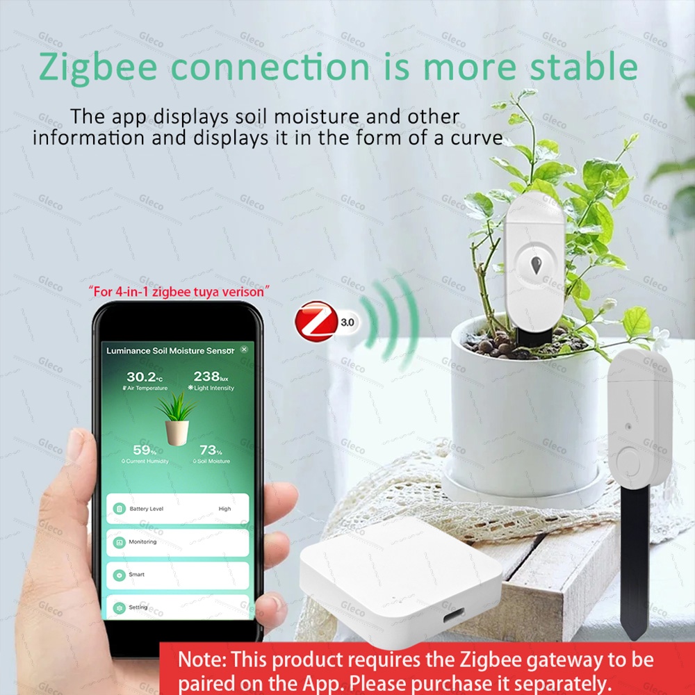 เซ็นเซอร์วัดความชื้นในดิน Zigb - Smart Home Setup บทวิจารณ์และราคา