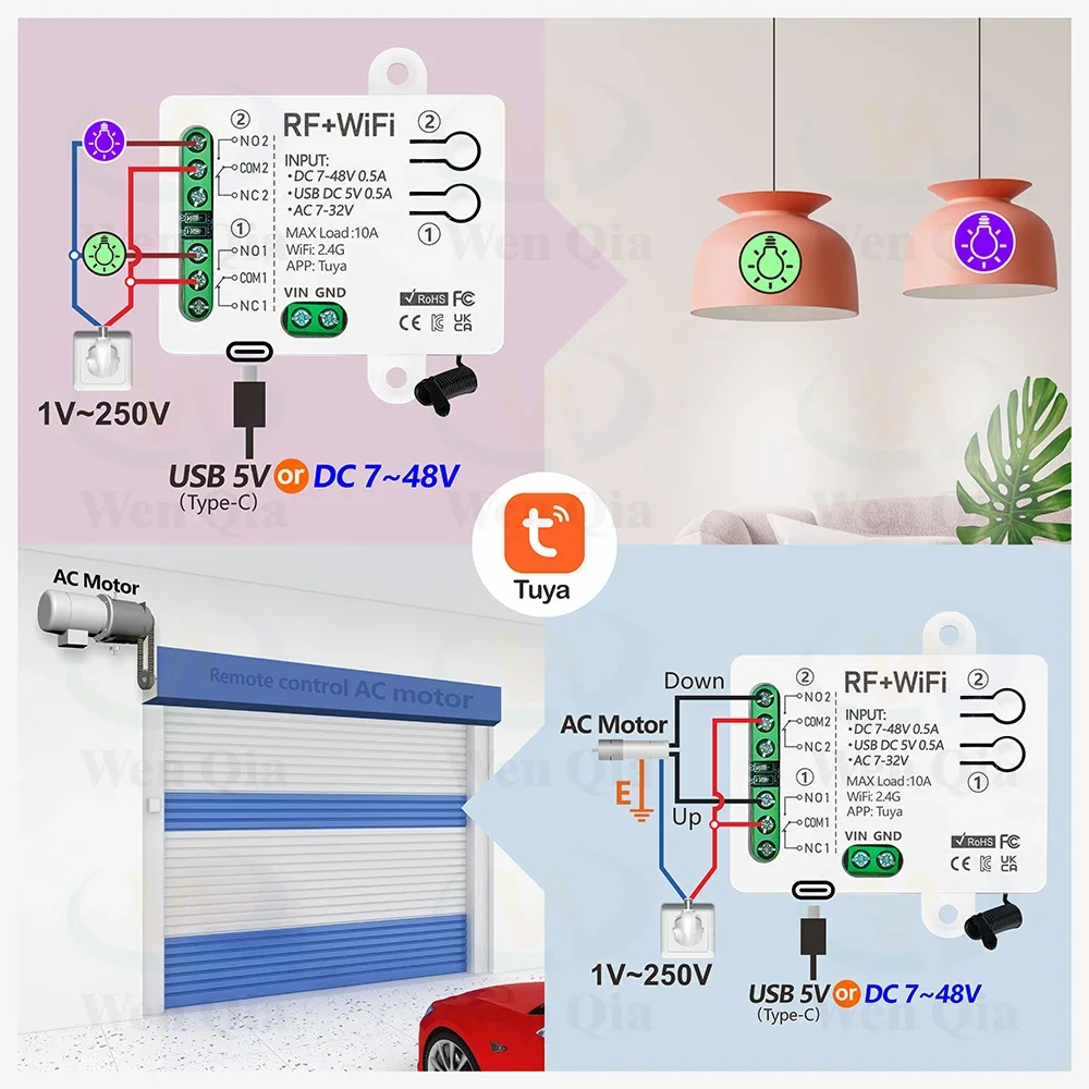 2CH สวิตช์ไฟสมาร์ท Tuya, WiFi  - Universal Remote Smart Home บทวิจารณ์และราคา