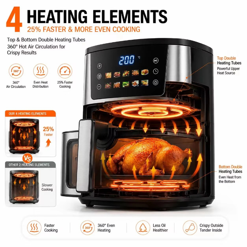 หม้อทอดไร้น้ำมันขนาด 8.5 ลิตร  - Smart Home Uses บทวิจารณ์และราคา