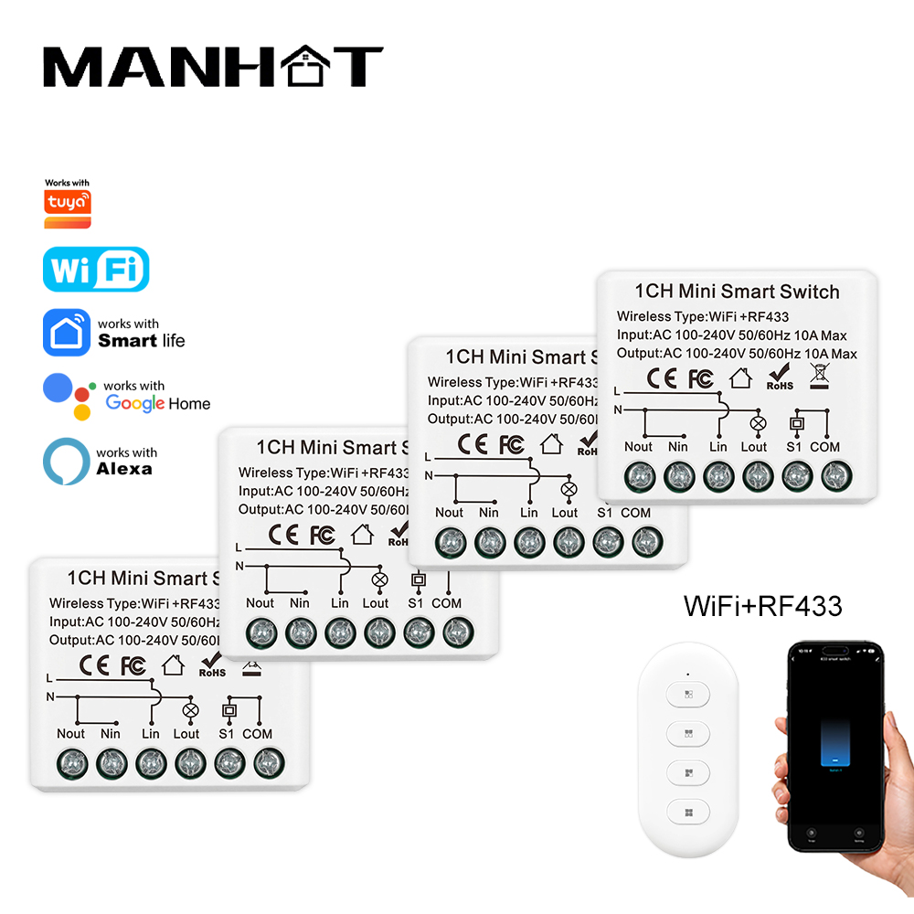 10A มินิ WIFI สมาร์ทสวิตช์ RF4 - Smart Home Simple บทวิจารณ์และราคา