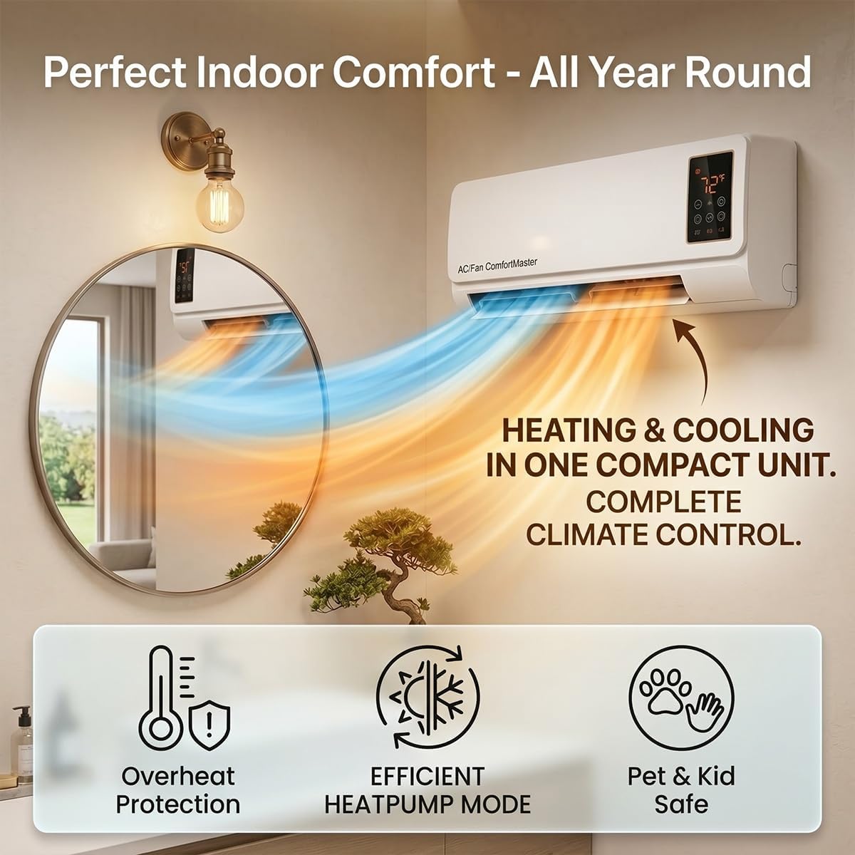 เครื่องปรับอากาศและเครื่องทำคว - Smart Bathroom Fan บทวิจารณ์และราคา