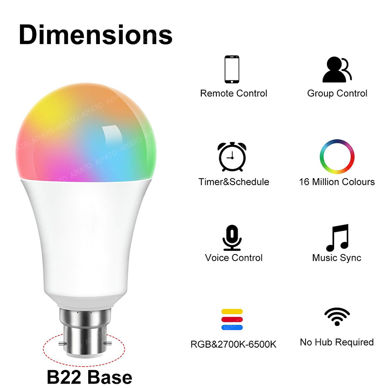หลอดไฟอัจฉริยะ B22 Base UK TUY - Smart Home Yellow บทวิจารณ์และราคา